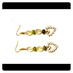 Multi gemstone rhinestone heart earrings